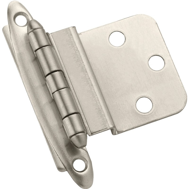Amerock BPR3417G10 Hinge, 3/8 in Inset, Satin Nickel, 2-3/4 in L x 2 in W, Non Self-Closing Hinge