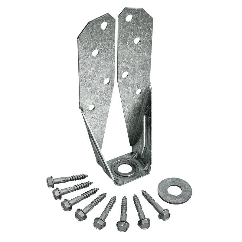 Simpson Strong-Tie DTT DTT2Z Deck Tension Tie, 3 in L, 3-1/4 in W, Steel, ZMAX, Fastening Method: Screw (Pack of 20)