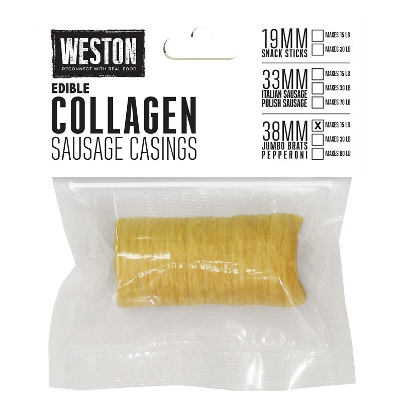 Weston 19-0113-W Collagen Sausage Casing Vacuum Bag, Specifications: 15 lb Yield