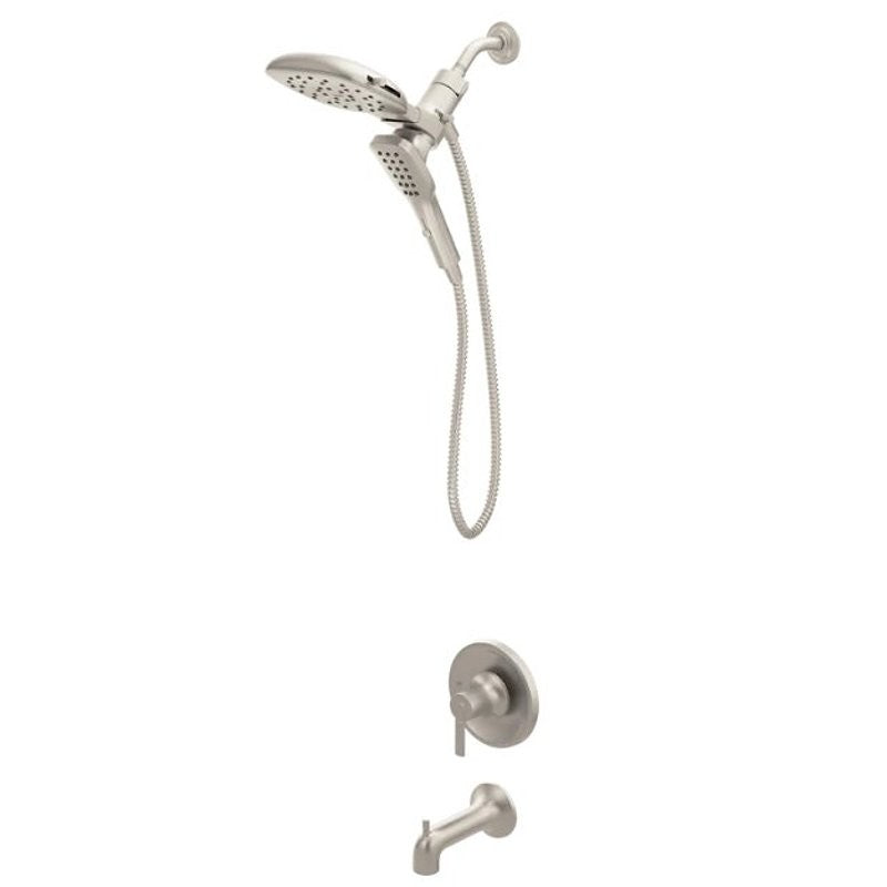 Moen Zyla 82140 Series 82140SRN Tub/Shower Faucet, Standard with Handshower Showerhead, 1.75 gpm Showerhead, 1-Handle