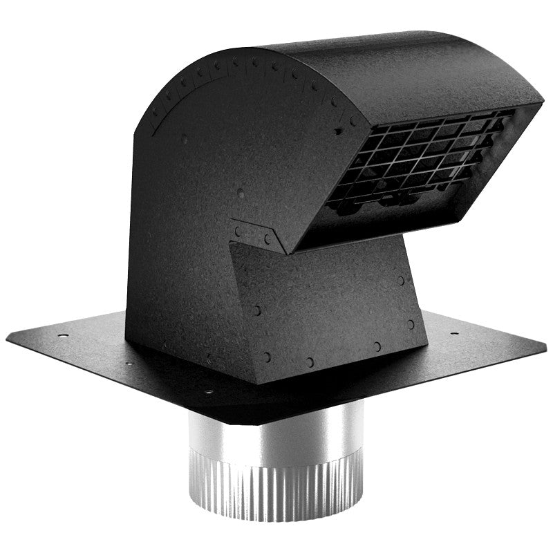 Imperial VT0640 Roof Vent Cap, 4 in Connection, Steel, Black, Galvanized (Pack of 3)