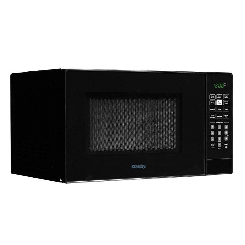 Danby DBMW1121BBB Countertop Microwave, 1.1 cu-ft, 900 W, 2 Cooking Stages, Metal, Black