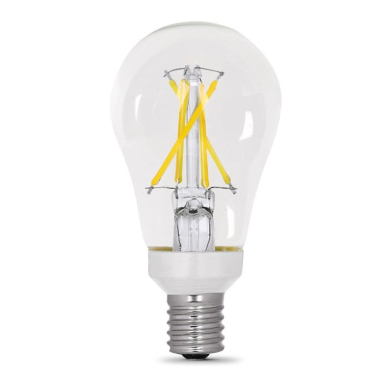 Feit Electric BPA1560N/927CAFIL2 Filament LED Bulb, A15 Lamp, 60 W Equivalent, E17 Lamp Base, Dimmable, Clear