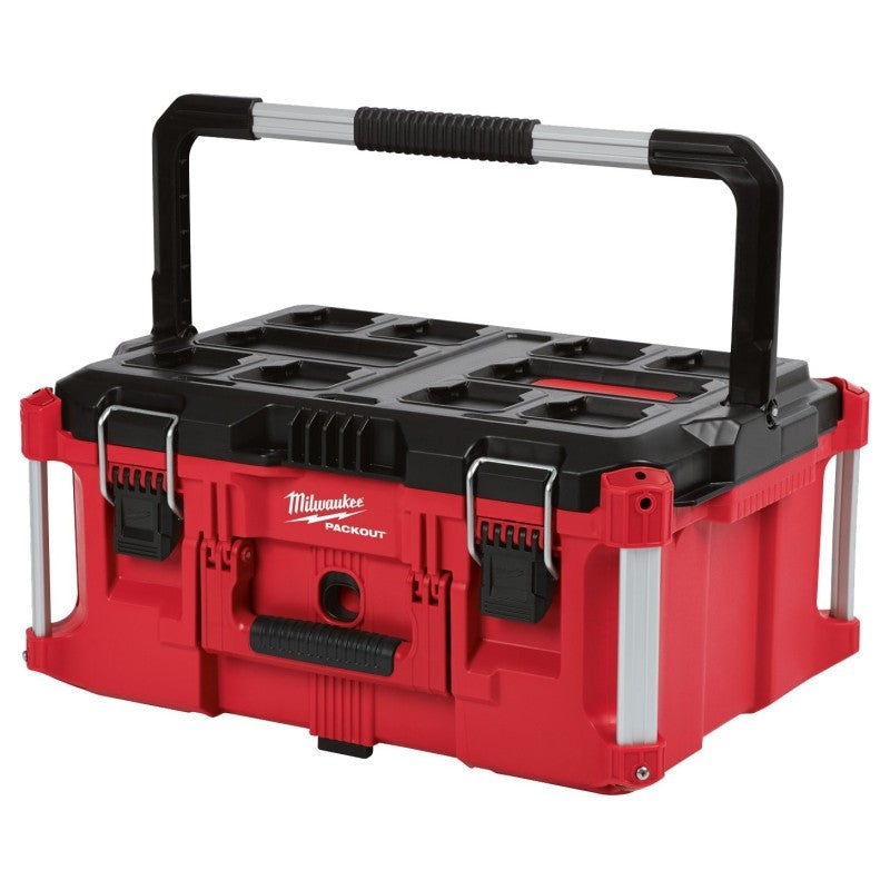 Milwaukee PACKOUT 48-22-8425 Tool Box, 100 lb, Polymer, Red, 22.1 in L x 16.1 in W x 11.3 in H Outside