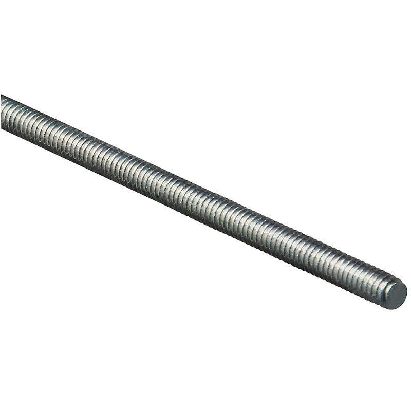 National Hardware 179499 Threaded Rod, 1/4-20 Thread, 36 in L, A Grade, Steel, Zinc, UNC Thread