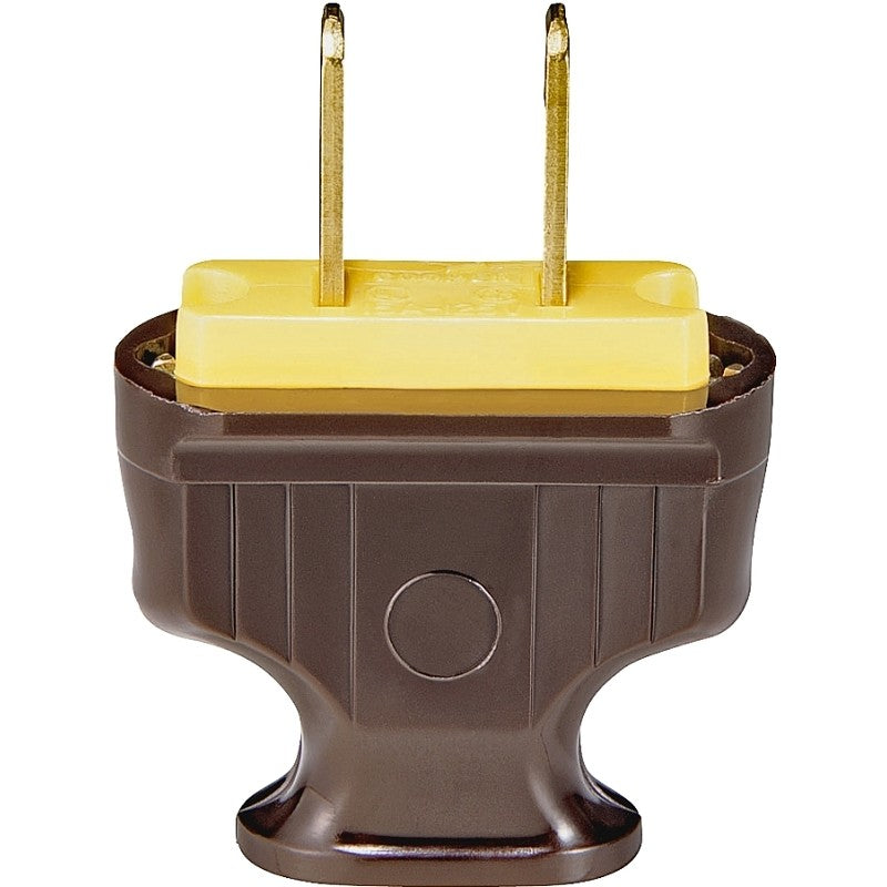 Eaton Wiring Devices BP1912B-SP-L Electrical Plug, 5/16 in, 2-Pole, 15 A, 125 V, NEMA: NEMA 1-15, Brown