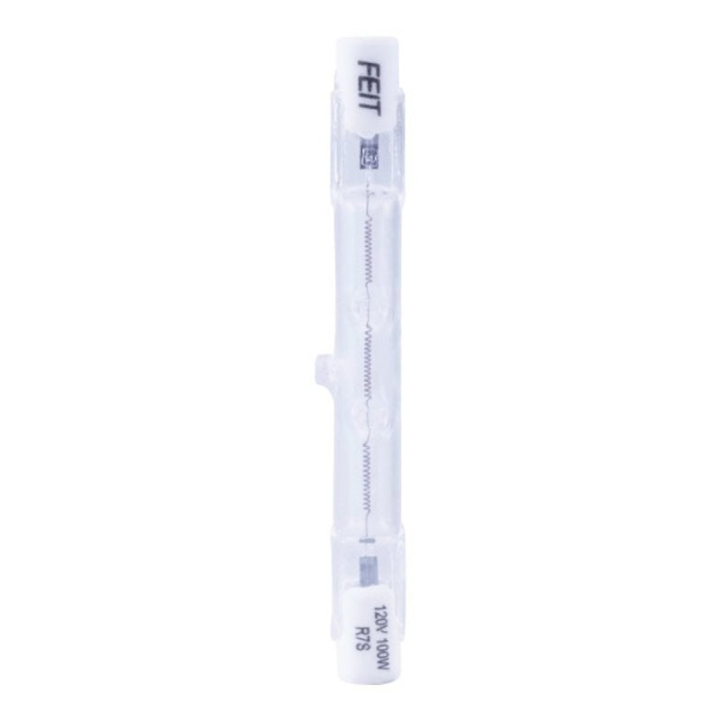 Feit Electric BPQ100T3/CL/S/CAN Halogen Bulb, 100 W, R7 Lamp Base, J T3 Lamp, 1200 Lumens, 3000 K Color Temp (Pack of 6)