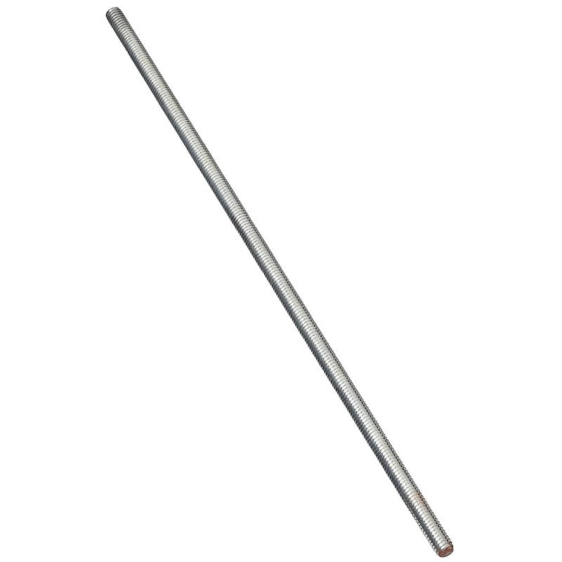 National Hardware N179-424 Threaded Rod, 5/16-18 Thread, 24 in L, A Grade, Steel, Zinc, UNC Thread