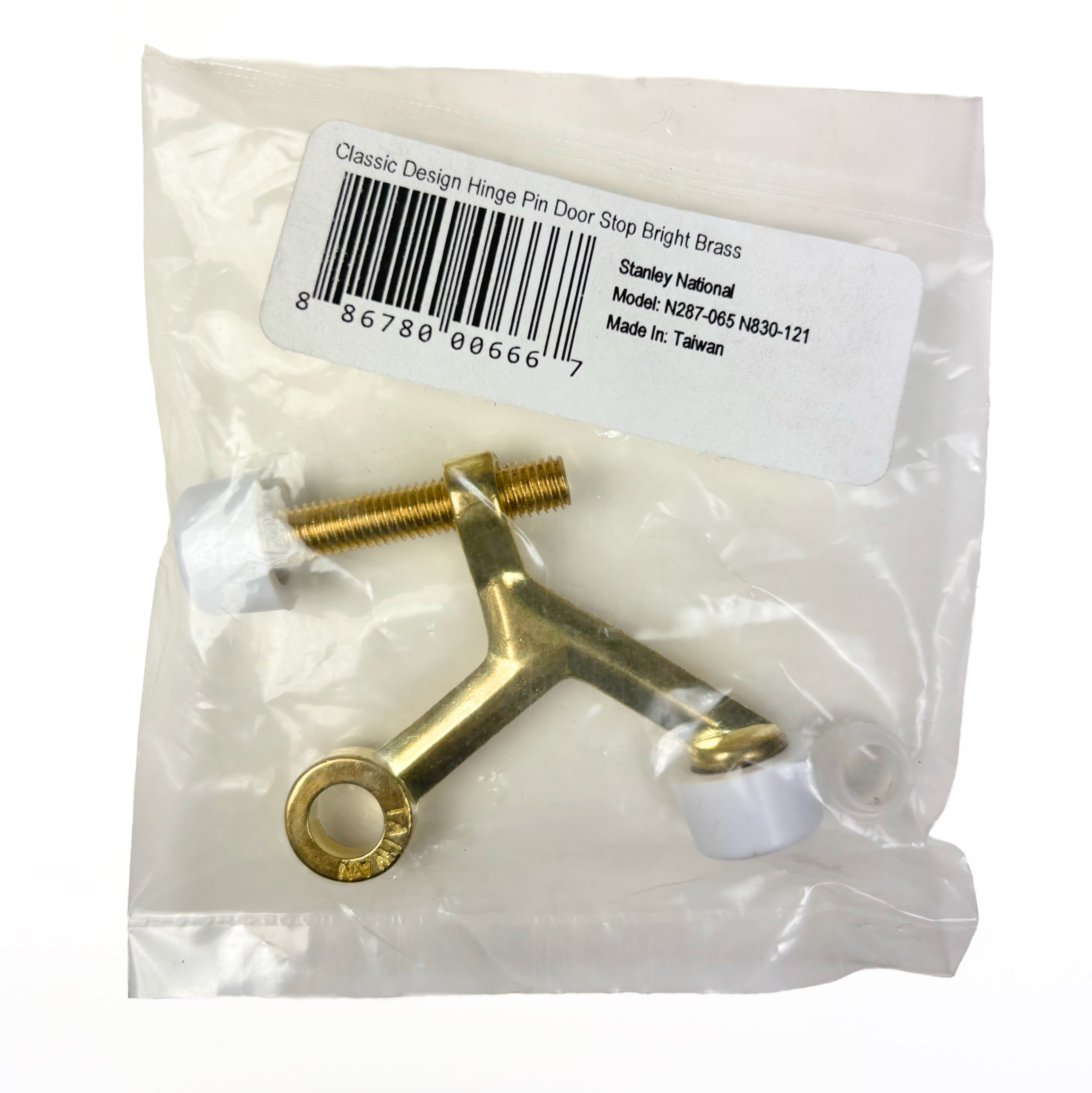 Classic Design Hinge Pin Door Stop Bright Brass (POS)