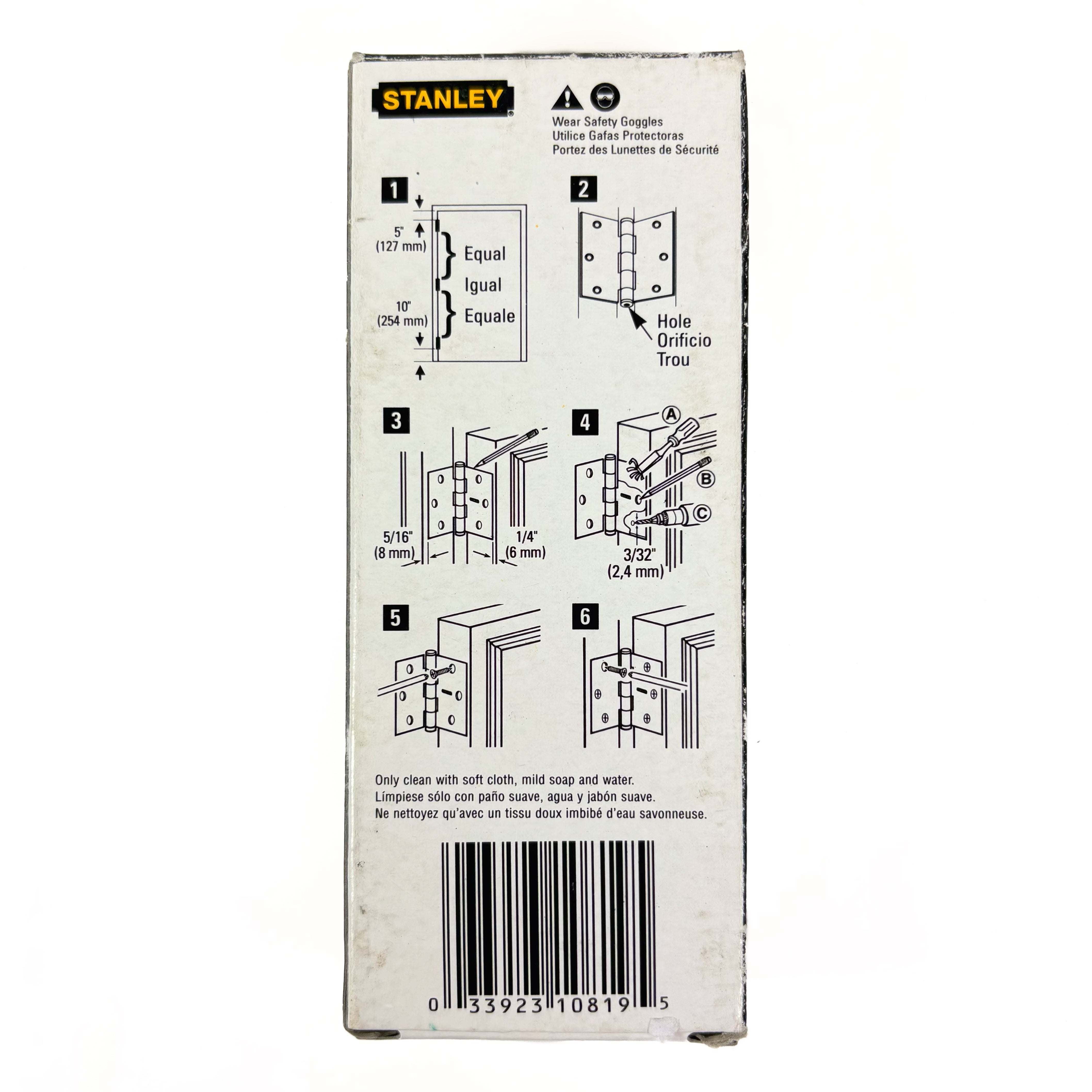 Door Hinges 4 Inch 1/4 Radius Stainless Steel 2 Pack