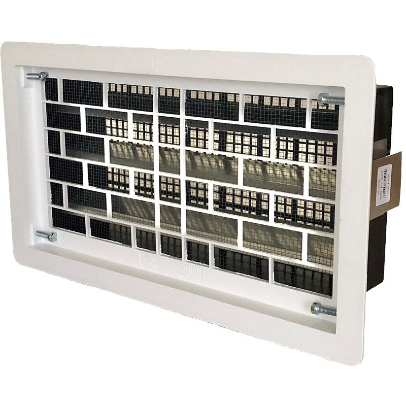 Witten Vent 306MWH Foundation Vent, 65 sq-in Net Free Ventilating Area, Mesh Grill, Thermoplastic, White