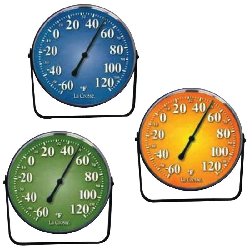 La Crosse 104-1512 Variety Pack Thermometer, 5 in Display, -60 to 120 deg F, Metal Casing (Pack of 6)