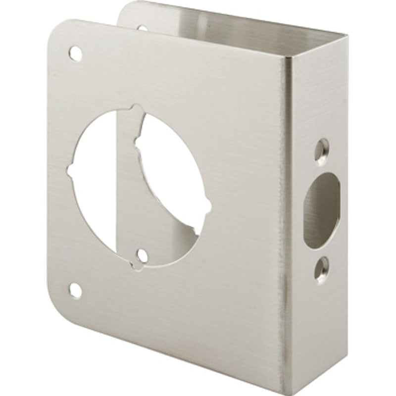 Prime-Line U 9590 Series Lock and Door Reinforcer, Stainless Steel, 2-3/8 in Backset, 1-3/4 in Thick Door, 4-1/2 in H