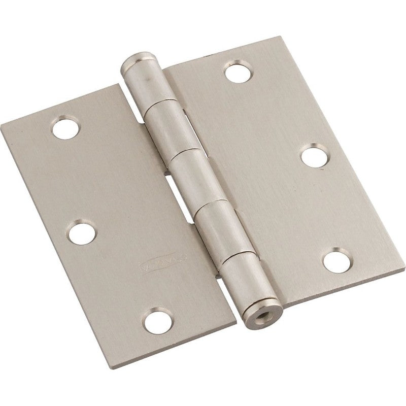 National Hardware N830-248 Door Hinge, Cold Rolled Steel, Satin Nickel, Non-Rising, Removable Pin, Full-Mortise, 50 lb