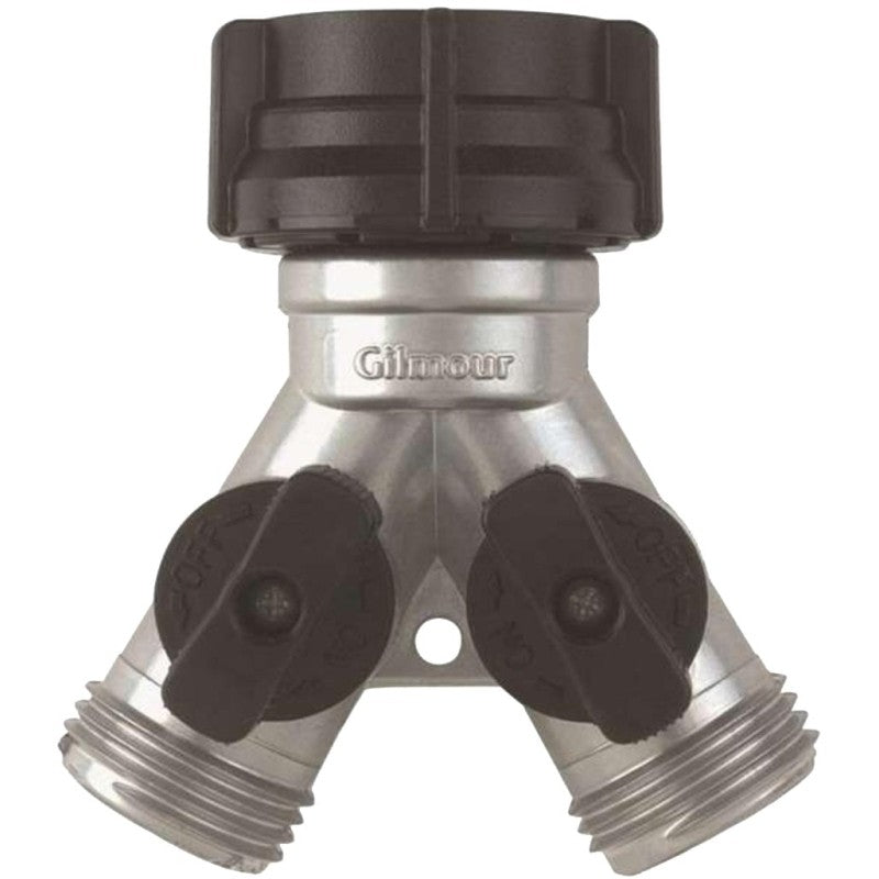 Gilmour 800154-1001 Y-Connector, Zinc, Chrome, For: Garden Hose