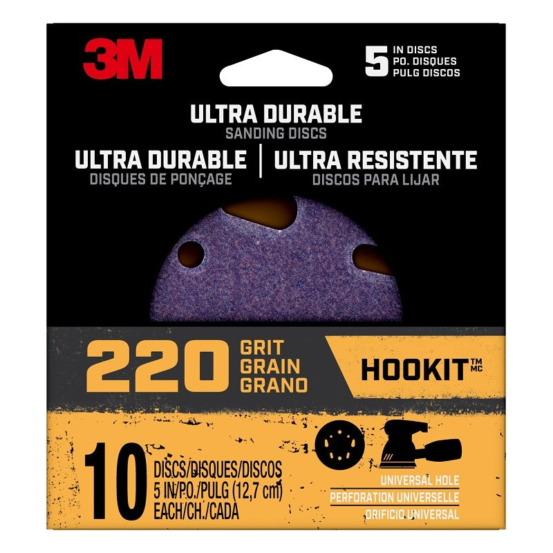 3M 27252 Power Sanding Disc, 5 in Dia, 220 Grit, Fine, Ceramic Abrasive, Universal