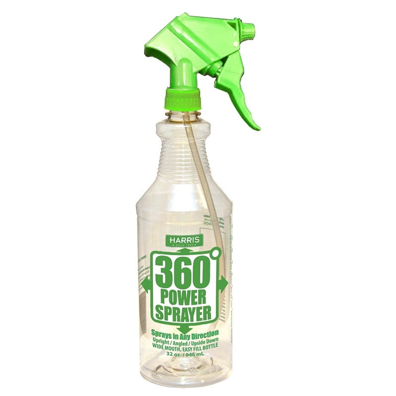 Harris 360-32S Spray Bottle, 32 oz, Clear, Adjustable Nozzle, Plastic, 13-1/4 in OAH