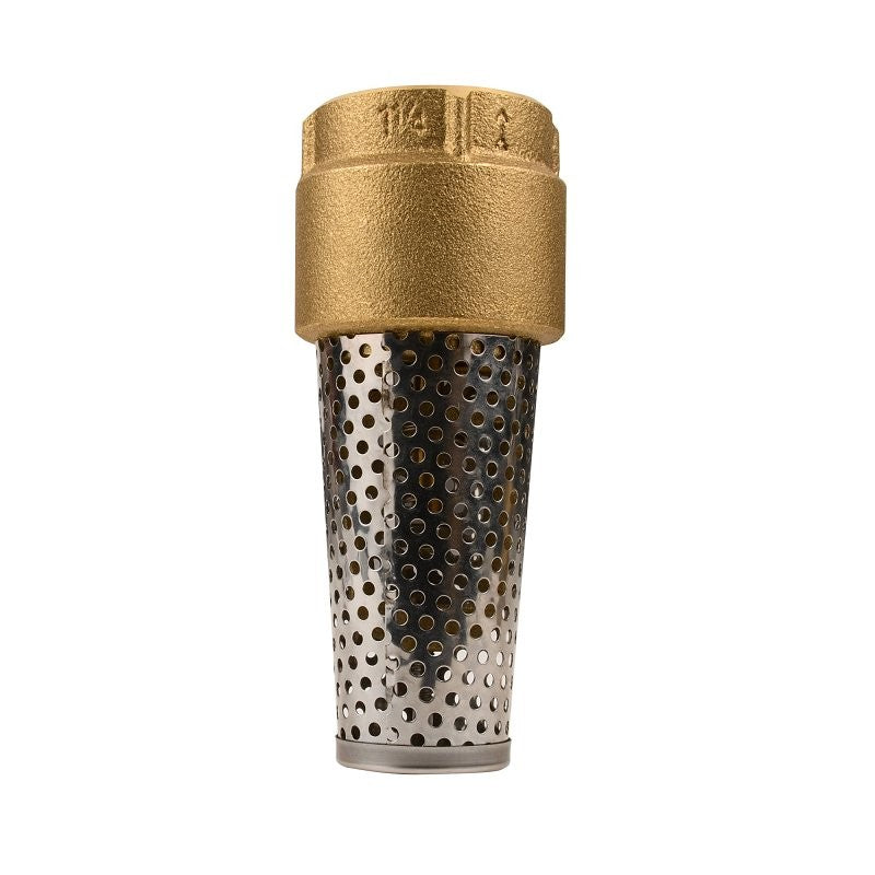 Water Source TFV-125NL Foot Valve, 1-1/4 in Connection, 200 psi Pressure, Brass Body