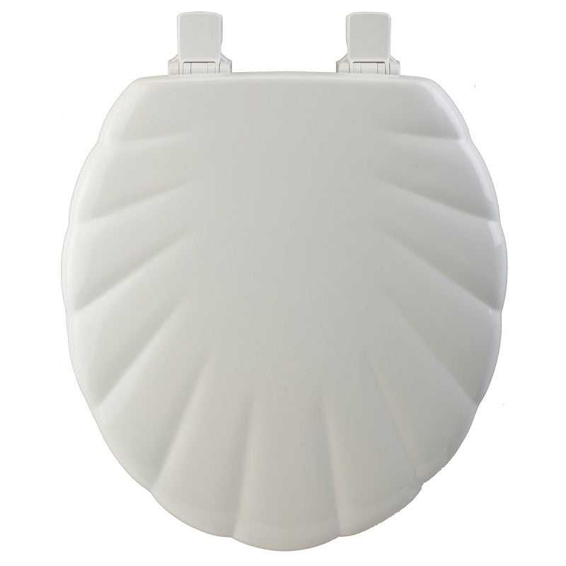 Mayfair 22EC-000 Toilet Seat, 16-1/2 in L, 14-3/4 in W, 2.31 in H, Round, Wood, White, Twist Hinge