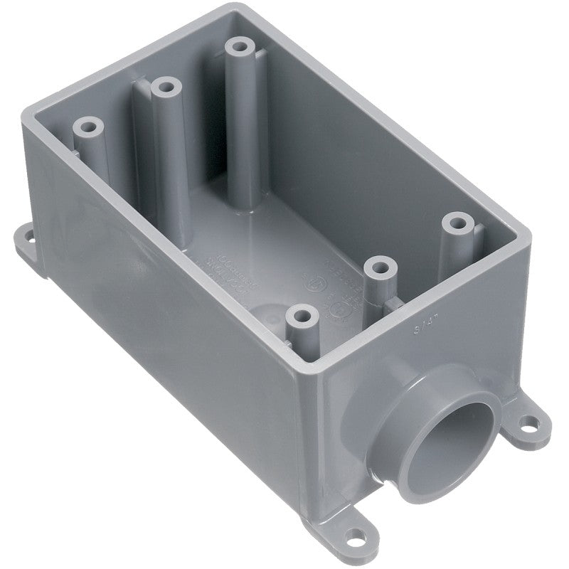 Carlon E980EFN-CTN Switch Box, 1-Gang, 1-Outlet, Gray