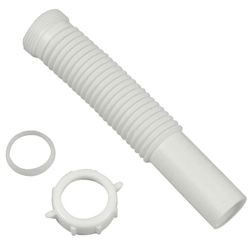 Danco 51070 Tailpiece Pipe Extension, 1-1/4 x 9 in, Slip-Joint, White