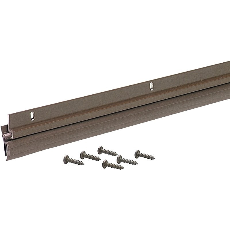 M-D 05173 Door Sweep, Bronze Flange, 36 in L, Aluminum Flange, Vinyl Insert