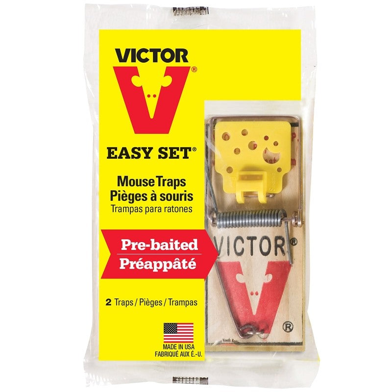 Victor Easy Set M035 Mouse Trap, Reusable, Wood