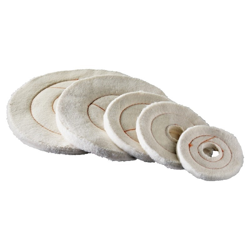 Dico 527-60-4M Buffing Wheel, 4 in Dia, Flannel Cotton