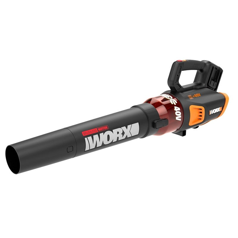 Worx WG584 Cordless Leaf Blower with Brushless Motor, Battery Included, 2.5 Ah, 40 V, Lithium-Ion, 3-Speed, 470 cfm Air