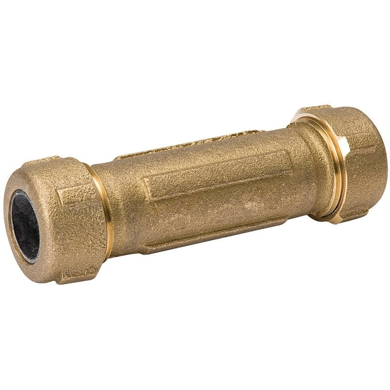 B & K 160-304NL Pipe Coupling, 3/4 in, Compression, Brass, 125 psi Pressure