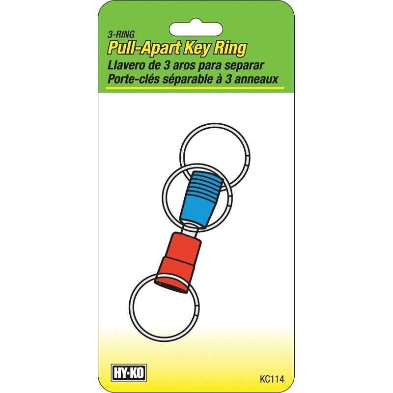 Hy-Ko KC114 Key Ring, 3-Ring, Pull-Apart