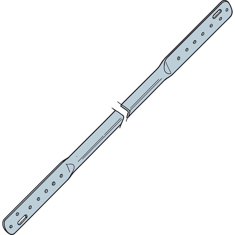 Simpson Strong-Tie TB TB27 Tension Bridging, 27 in L, 1 in W, 2 x 8, 2 x 16 in Post/Joist, Steel, Galvanized (Pack of 50)
