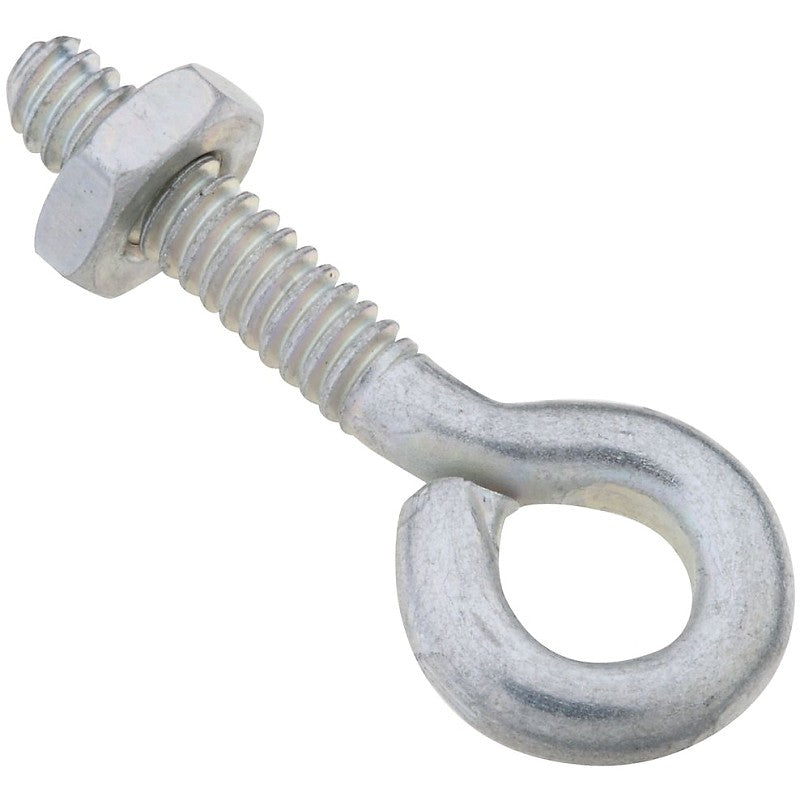 National Hardware N221-051 Eye Bolt, #10-24 Thread, 3/4 in L Thread, 0.28 in ID Dia Eye, 0.91 in L Shank, Steel, Zinc (Pack of 20)
