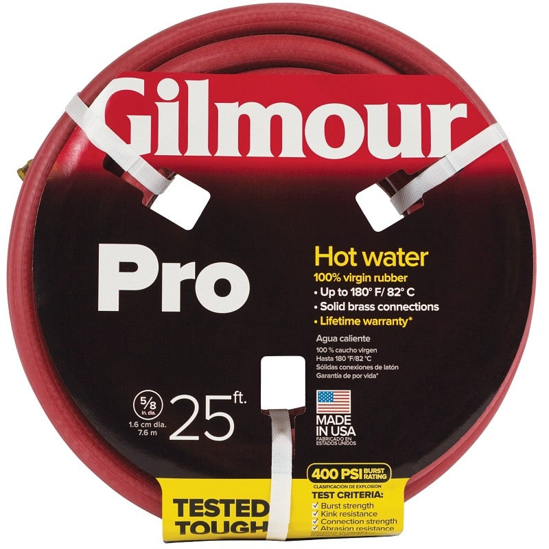 Gilmour 18-58025 Garden Hose, 25 ft L, Rubber, Red