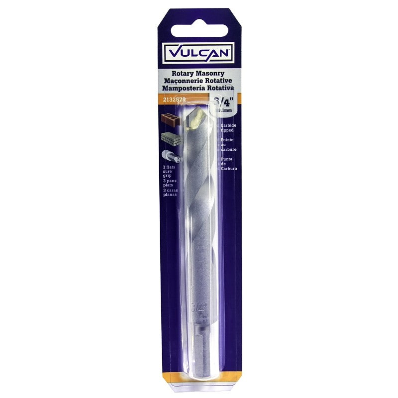 Vulcan 261231OR Drill Bit, 3/4 in Dia, 6 in OAL, Spiral Flute, Straight Shank