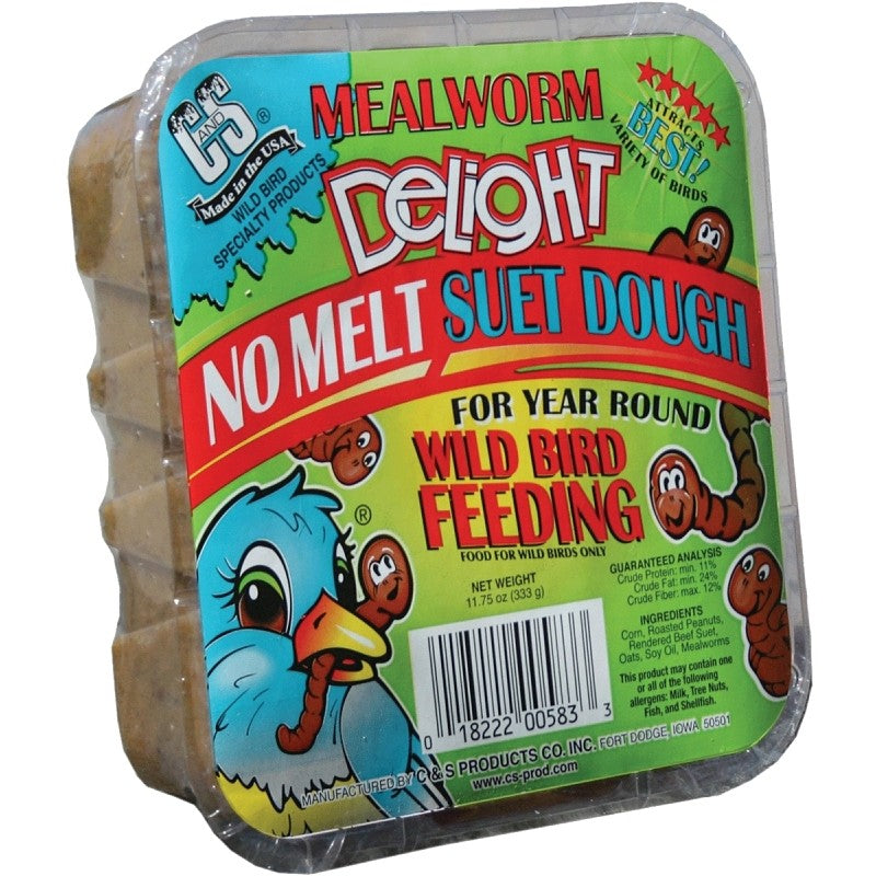C&S No Melt Suet Dough Delights Series CS12583 Bird Suet, 11.75 oz (Pack of 12)