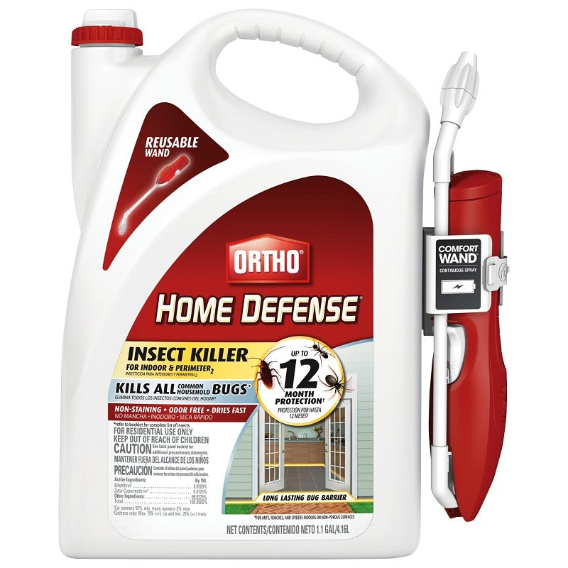Ortho Home Defense 0220910 Insect Killer with Comfort Wand, Liquid, Spray Application, 1.1 gal Bottle