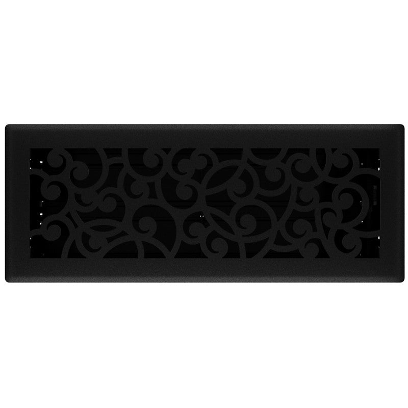 Imperial RG3460 Floor Register, 12 in W Duct Opening, 4 in H Duct Opening, Polystyrene, Black Iron