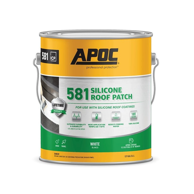 APOC Armor Flash AP-581 Series AP-5811 Silicone Roof Patch, White, Liquid, 1 gal, Pail (Pack of 4)
