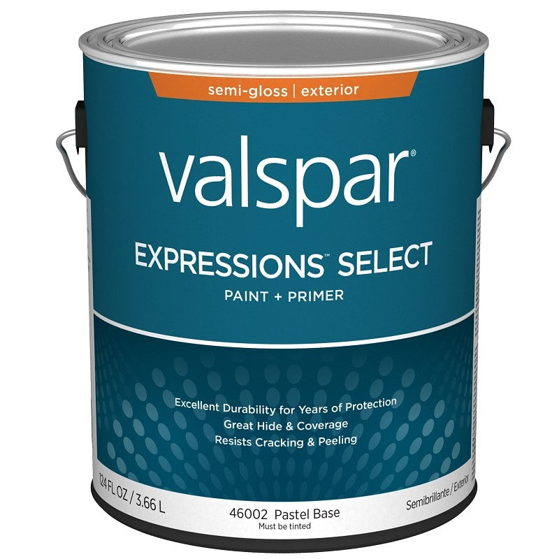 Valspar Expressions Select 4600 028.0046002.007 Latex Paint, Acrylic Base, Semi-Gloss Sheen, Pastel Base, 1 gal (Pack of 4)