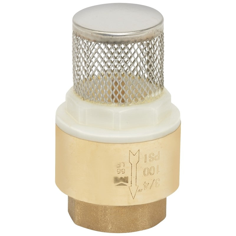 B & K ProLine Series 101-324NL Foot Valve, 3/4 in Connection, FPT, Brass Body