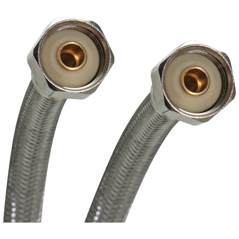 Fluidmaster B4F30CU Water Supply Connector, 1/2 in, FIP, Polymer/Stainless Steel, For: 3/8 in Shut-Off Valve