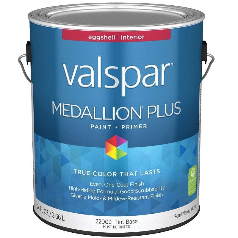 Valspar Medallion Plus 2200 028.0022003.007 Latex Paint, Acrylic Base, Eggshell Sheen, Tint Base, 1 gal (Pack of 4)