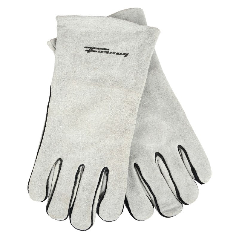 ForneyHide 53429 Welding Gloves, Men's, XL, Gauntlet Cuff, Leather Palm, Gray, Wing Thumb, Leather Back