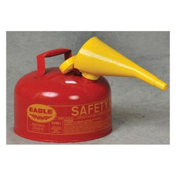 Eagle UI-20-FS Gas Can with Funnel, 2 gal, Steel, Red