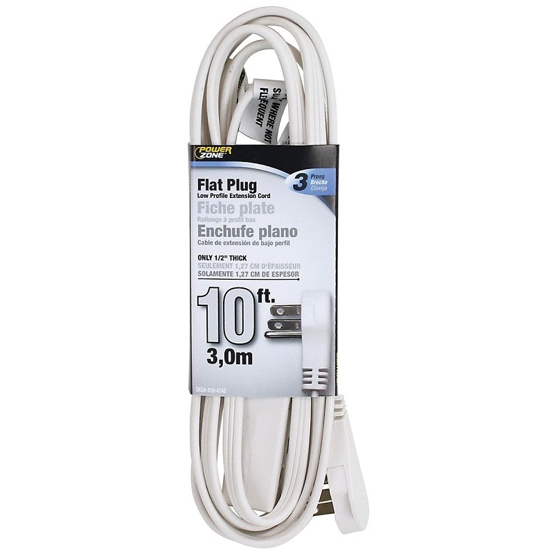 PowerZone OR930610 Extension Cord, 16 AWG Cable, 1-15P Polarized Plug, 1-15R Polarized Receptacle, 10 ft L, 125 V
