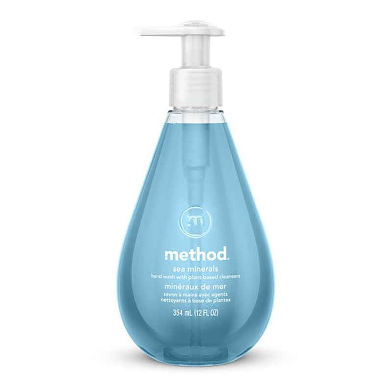 method 162 Gel Hand Wash, Gel, Light Blue, Sea Minerals, 12 oz Bottle