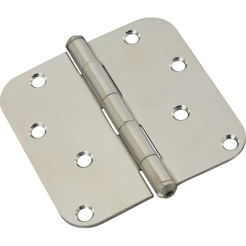 National Hardware N830-270 Door Hinge, 5/8 in Corner Radius, Stainless Steel, Zinc, Non-Rising, Removable Pin, 55 lb