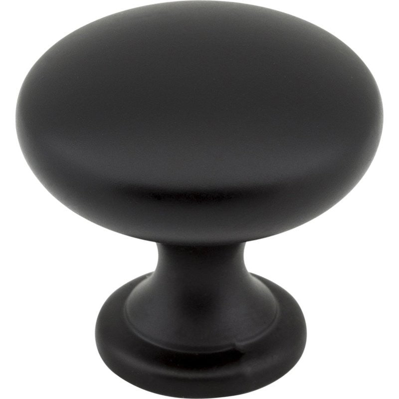 KasaWare K778MB-4 Cabinet Knob, 1-1/8 in Projection, 1-3/16 in Dia, Zinc, Matte Black, 4/PK