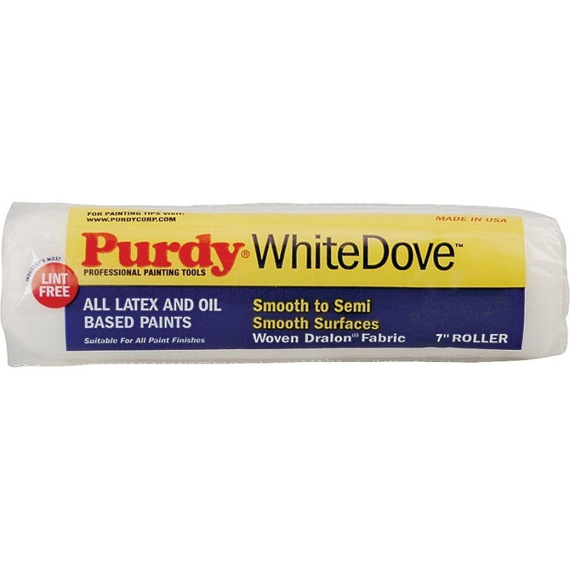 Purdy White Dove 670073 Paint Roller Cover, 1/2 in Thick Nap, 7 in L, Dralon Fabric Cover